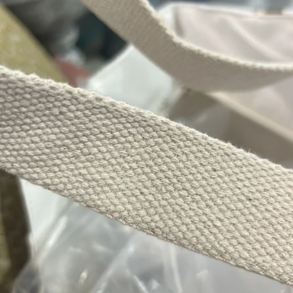 White & Dark beige striped tote with fringe. New from my boutique. - Picture 3 of 4